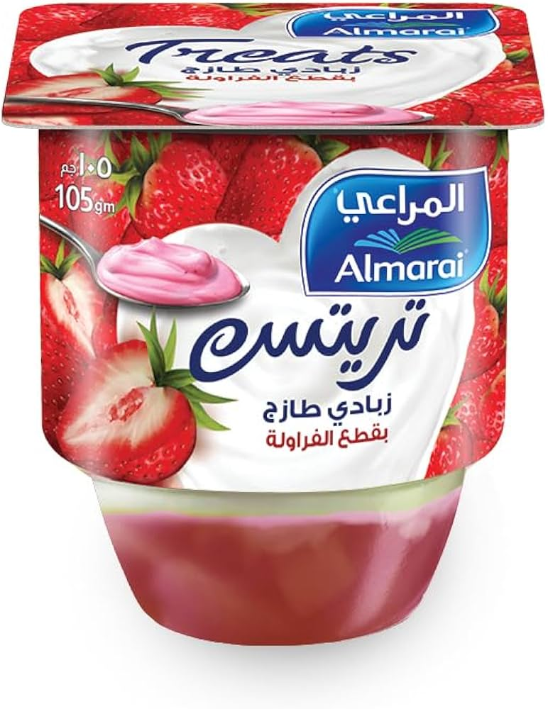 المراعي زبادي طازج بقطع الفراولة - 105 جرام